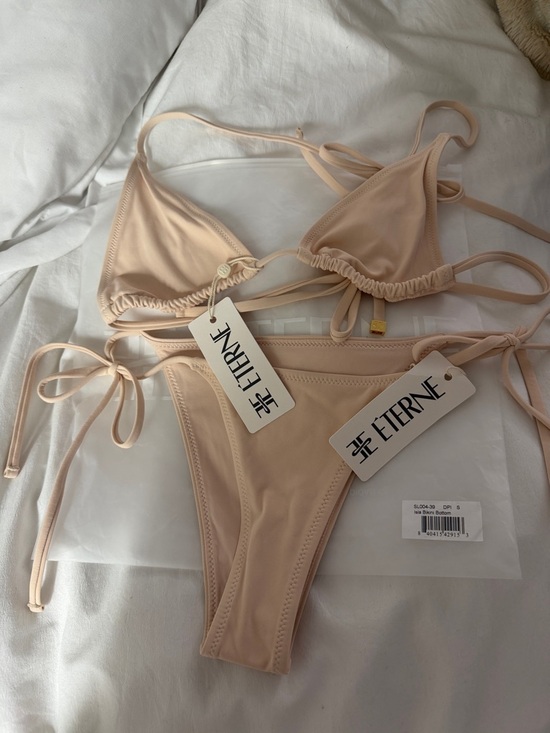 Eterne Other - Eterne Women's Light Nude Tie-Side Triangle Bikini-ISLA DUSTY PINK
